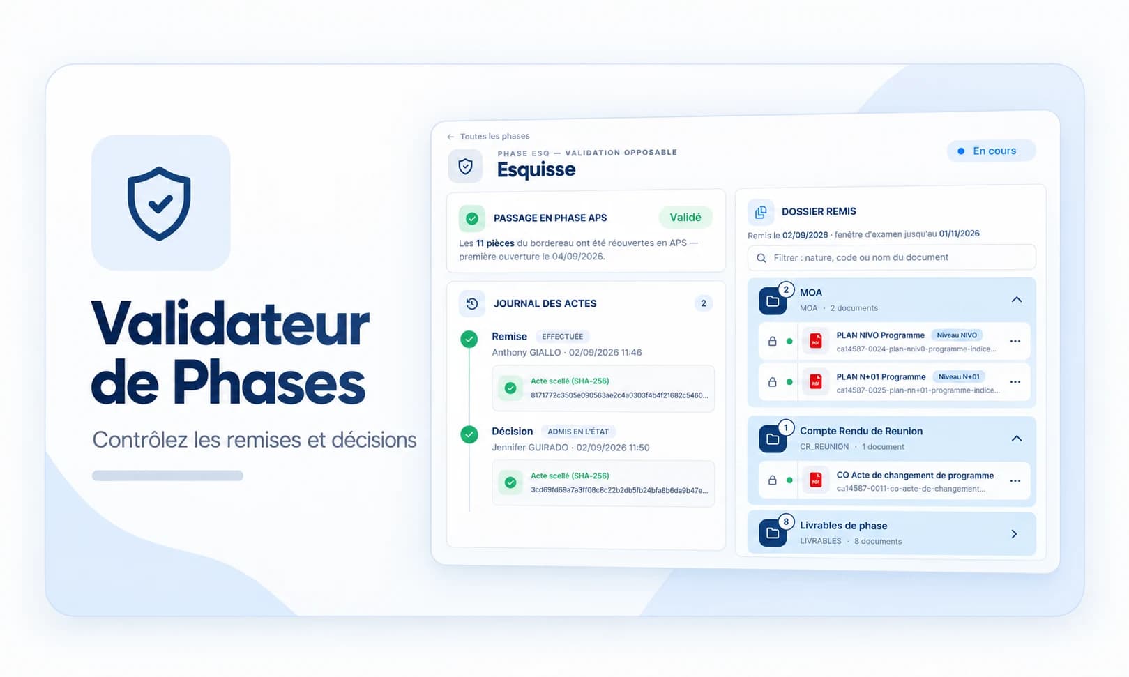 Workflow et validation par phases dans AGIBAT
